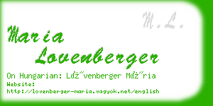 maria lovenberger business card